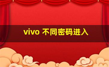 vivo 不同密码进入